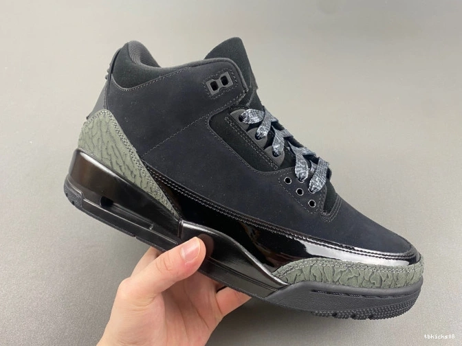 Rep TBkick CK9246-168 Jordan Air 3 Black Retro Cat 0803